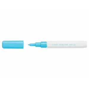 Marker cu vopsea Pintor, Pilot, 0.7 mm, varf rotund, EF, Albastru Pastel