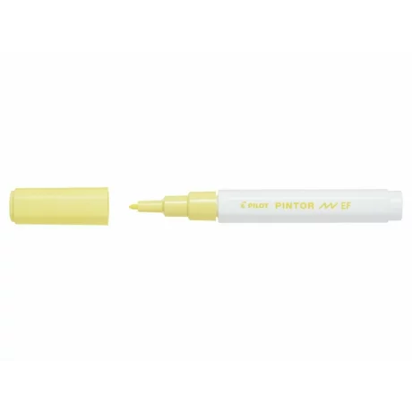 Marker cu vopsea Pintor, Pilot, 0.7 mm, varf rotund, EF, Galben Pastel