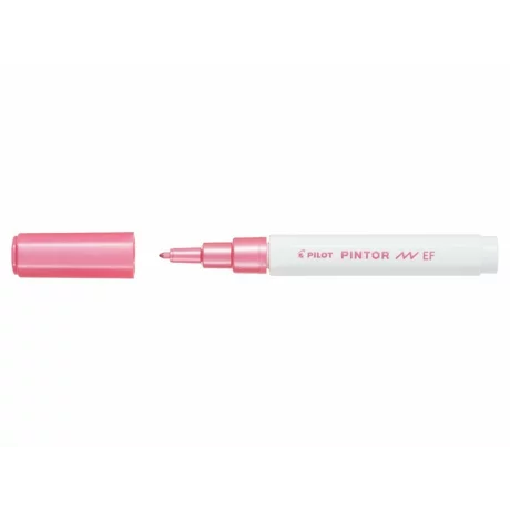 Marker cu vopsea Pintor, Pilot, 0.7 mm, varf rotund, EF, Roz Metalic