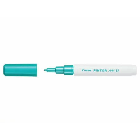 Marker cu vopsea Pintor, Pilot, 0.7 mm, varf rotund, Ef, Verde Metalizat