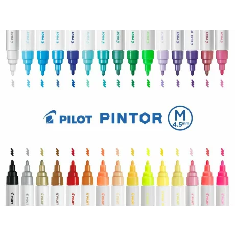 Marker cu vopsea Pintor, Pilot, 1.40 mm, varf rotund, Mediu, Verde Metalic