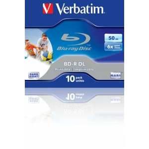 BD-R VERBATIM DUAL LAYER 50GB 6X WIDE PRINTABLE JEWEL CASE 43736