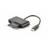 CARD READER extern GEMBIRD, 2 in 1, interfata USB Type C, negru, UHB-CR3-02