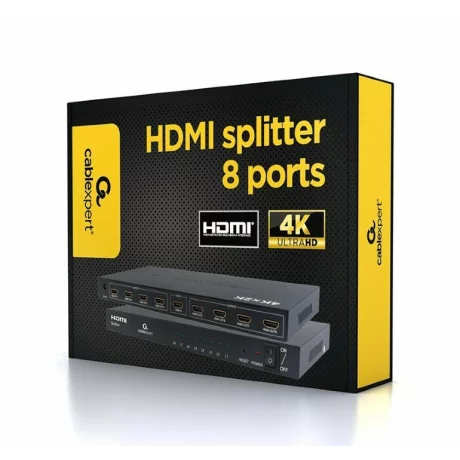 SPLITTER video GEMBIRD, split HDMI la 8 monitoare, conector 1: HDMI (M); conector 2: HDMI (M) x 8, DSP-8PH4-03