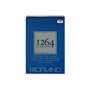 Bloc desen 1264 Black Drawing, A3, 200gr, 40 file, cu spirală Fabriano