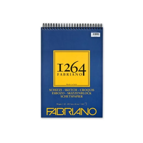Bloc desen 1264 Schizzi, A3, 90gr, 120 file, cu spirală Fabriano