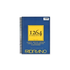 Bloc desen 1264 Schizzi, A4, 90gr, 120 file, cu spirală pe lățime Fabriano