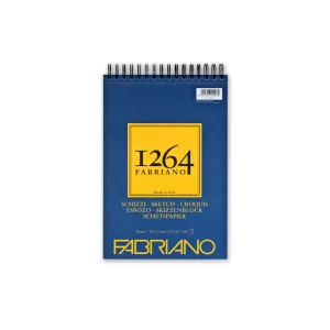 Bloc desen 1264 Schizzi, A4, 90gr, 120 file, cu spirală pe lățime Fabriano