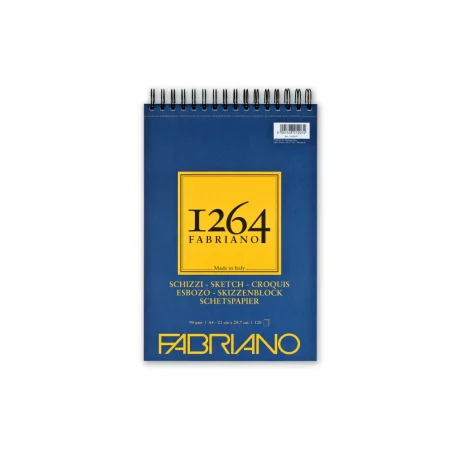 Bloc desen 1264 Schizzi, A4, 90gr, 120 file, cu spirală pe lungime Fabriano