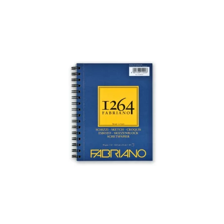 Bloc desen 1264 Schizzi, A5, 90gr, 60 file, cu spirală pe lungime Fabriano