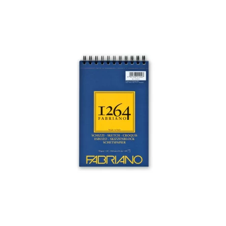 Bloc desen 1264 Schizzi, A5, 90gr, 60 file, cu spirală pe lățime Fabriano