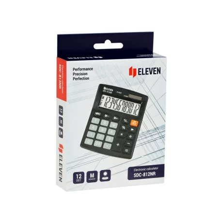 Calculator de birou 12 digiți, 124 x 102 x 25 mm, Eleven SDC-812NR