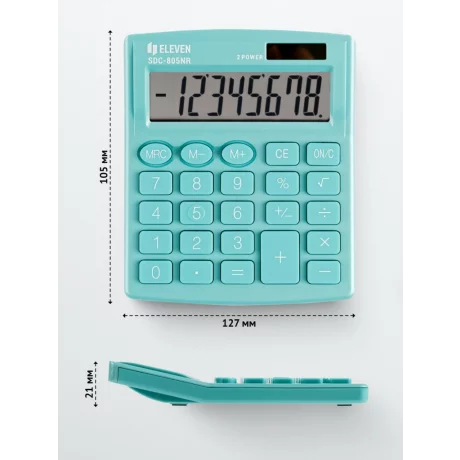 Calculator de birou 8 digiți , 120 x 105 x 21 mm, Eleven SDC-805