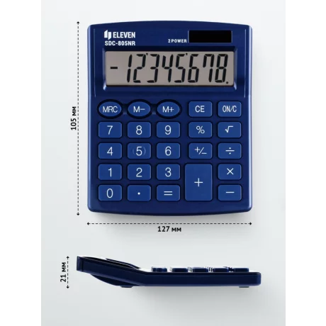 Calculator de birou 8 digiți , 120 x 105 x 21 mm, Eleven SDC-805