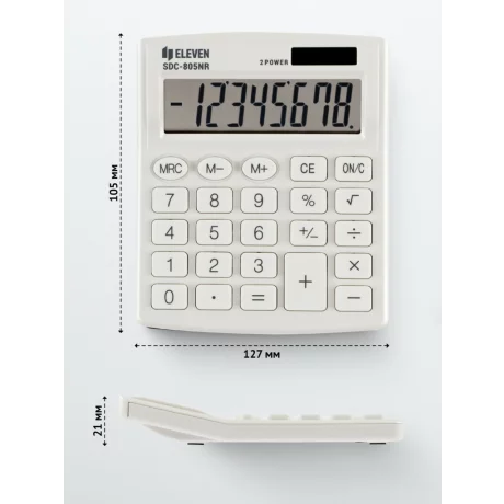 Calculator de birou 8 digiți, 120 x 105 x 21 mm, Eleven SDC-805