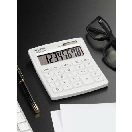 Calculator de birou 8 digiți, 120 x 105 x 21 mm, Eleven SDC-805
