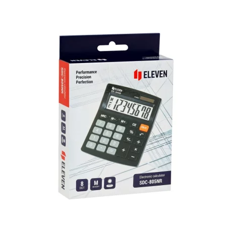 Calculator de birou 8 digiți, 120 x 105 x 21 mm, Eleven SDC-805NR