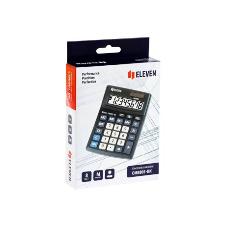 Calculator de birou 8 digiți, 137 x 102 x 31 mm, Eleven CMB801-BK