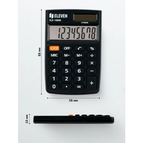 Calculator de buzunar 8 digiți, 88 x 58 x 10 mm, Eleven SLD-100NR