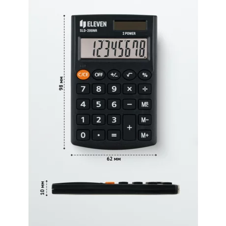 Calculator de buzunar 8 digiți, 98 x 62 x 10 mm, Eleven SLD-200NR