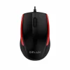 MOUSE DELUX cu fir negru-rosu M321BU-BR