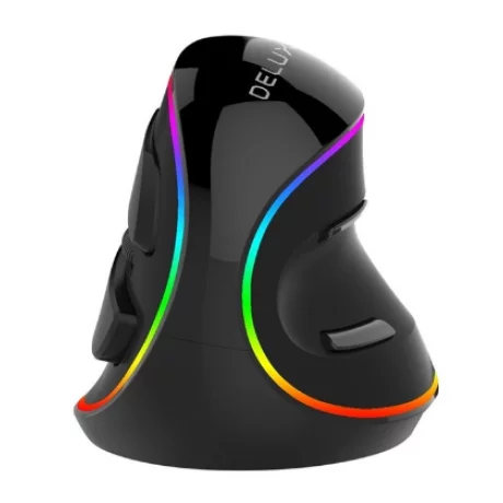 MOUSE DELUX negru M618PLUS-RGB-BK