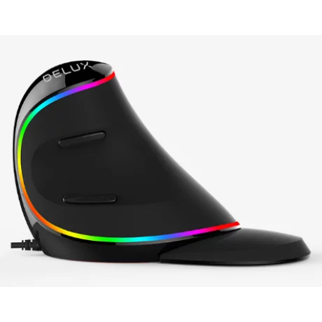 MOUSE DELUX negru M618PLUS-RGB-BK