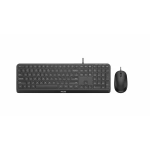 Kit tastatura si mouse Philips cu fir negru SPT6207