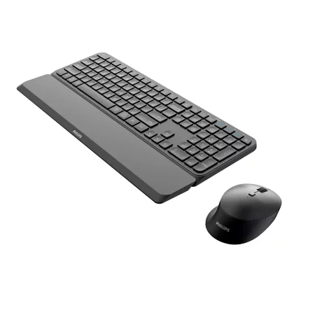 Kit tastatura si mouse wireless Philips wireless negru SPT6607