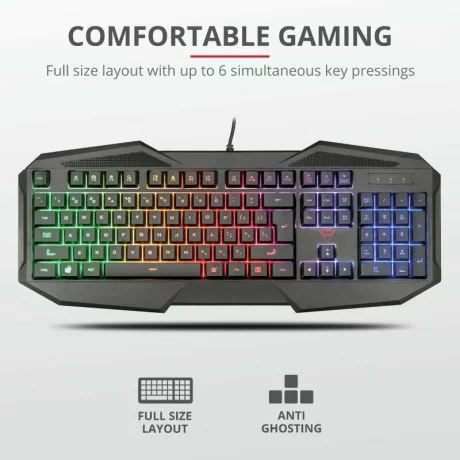 TASTATURA gaming cu fir TRUST XT 830-RW Avonn TR-21621