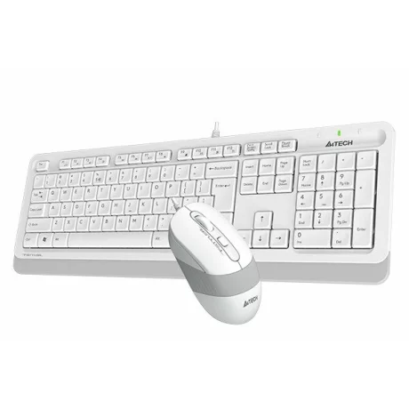 Kit TASTATURA si Mouse cu fir A4TECH Fstyler alb F1010-W