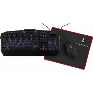 KIT Tastatura, mouse si mousepad GAMING SUREFIRE KINGPIN negru 48826