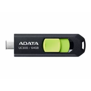 MEMORIE USB Type-C 3.2 ADATA 64 GB retractabila negru / verde ACHO-UC300-64G-RBK/GN