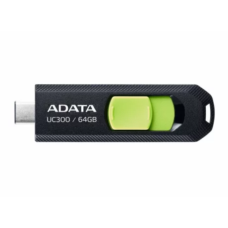 MEMORIE USB Type-C 3.2 ADATA 64 GB retractabila negru / verde ACHO-UC300-64G-RBK/GN