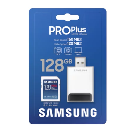 Card memorie cu adaptor 128GB SDXC SAMSUNG PRO PLUS MB-SD128KB/WW