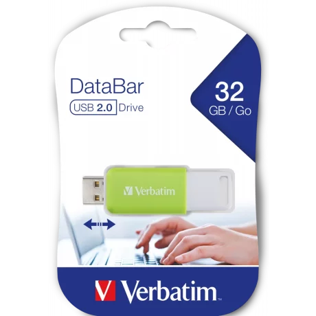 Memorie USB 2.0 32GB VERBATIM DATABAR verde 49454