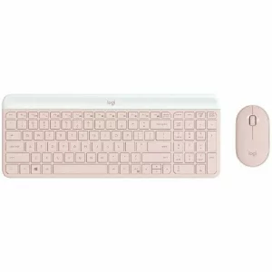 Kit tastatura si mouse LOGITECH MK470 Slim Combo roz 920-011322