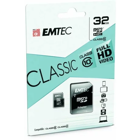 Card memorie cu adaptor microSDHC 32GB CL10 EMTEC ECMSDM32GHC10CG