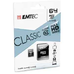Card memorie cu adaptor microSDHC 64GB CL10 EMTEC ECMSDM64GXC10CG