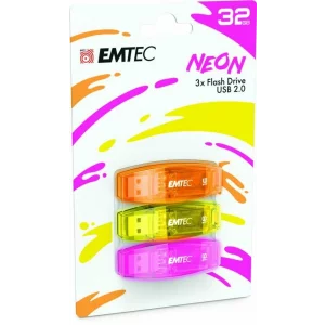 Memorii USB 2.0 32GB EMTEC pachet de 3 ECMMD32GC410P3N