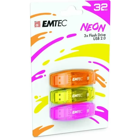 Memorii USB 2.0 32GB EMTEC pachet de 3 ECMMD32GC410P3N