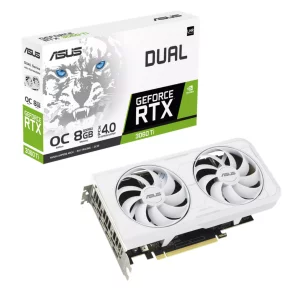 Placa video Asus GF Dual RTX 3060 Ti 8GB OC alb DUAL-3060TI-O8G6XW