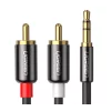 Cablu audio Ugreen stereo 3.5 mm jack la 2 x RCA 3m negru 10590