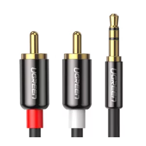 Cablu audio Ugreen stereo 3.5 mm jack la 2 x RCA 3m negru 10590