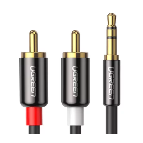 Cablu audio Ugreen stereo 3.5 mm jack la 2 x RCA 3m negru 10590