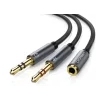 Cablu audio Ugreen stereo 2 x 3.5 mm jack la 3.5 mm jack 0.20 m negru 20899