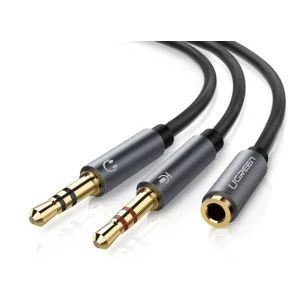 Cablu audio Ugreen stereo 2 x 3.5 mm jack la 3.5 mm jack 0.20 m negru 20899