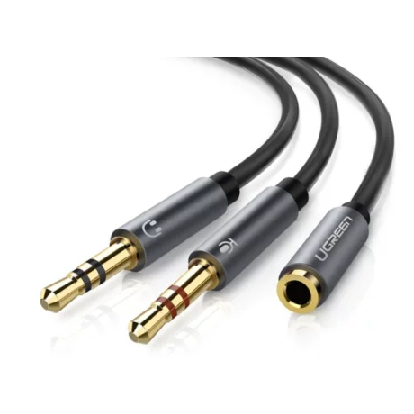 Cablu audio Ugreen stereo 2 x 3.5 mm jack la 3.5 mm jack 0.20 m negru 20899