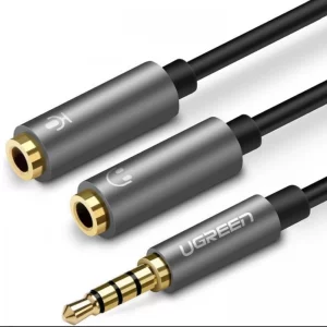 Cablu audio Ugreen stereo 3.5 mm jack la 2 x 3.5 mm jack 0.20 m negru 0619