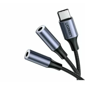 Cablu audio Ugreen USB Type-C la 2 x 3.5 mm jack 0.20 m argintiu 30732